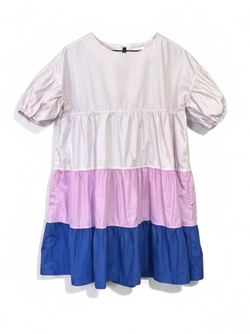 Aaron & Amber Tiered Colorblock Short Sleeve Babydoll Mini Dress Size Small